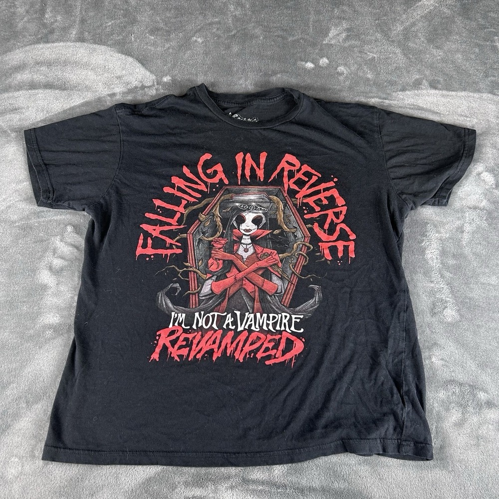 Falling In Reverse I'm Not A Vampire Revamped Black Mediium T-Shirt Band Tee
